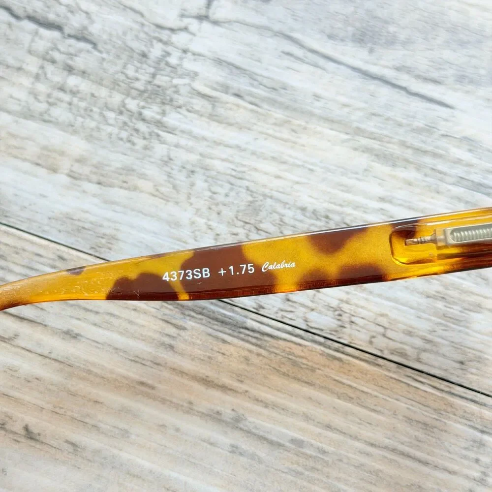Vintage Y2K Sunglasses Reading Glasses +1.75 Tortoise Amber Pink